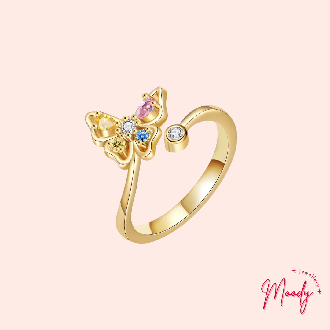 Blossom Butterflies Open Ring