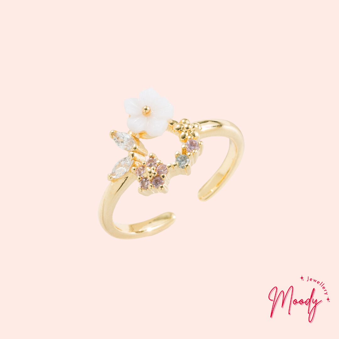 Floral Whispers Open Ring