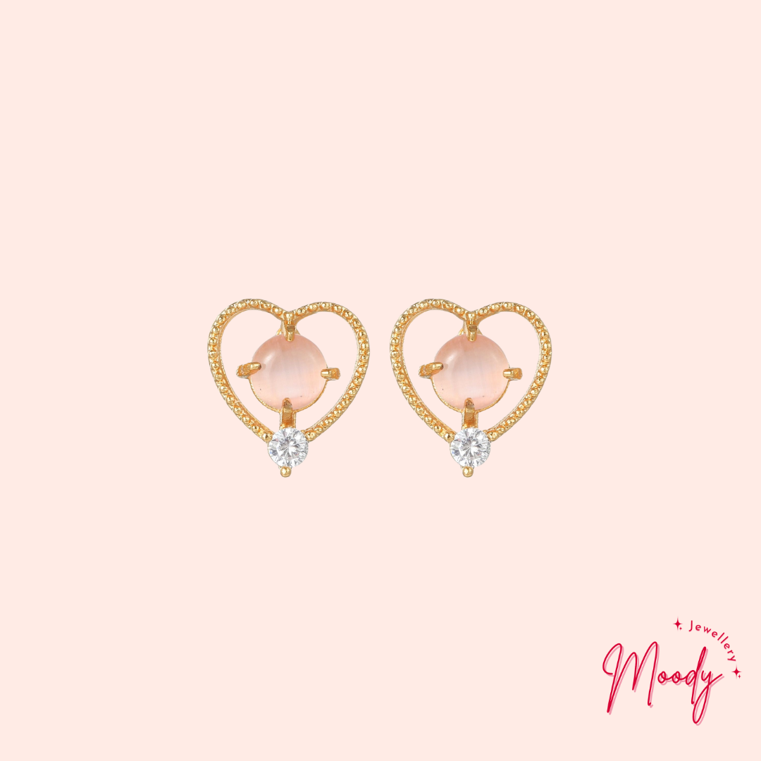 Blushing Hearts Earring