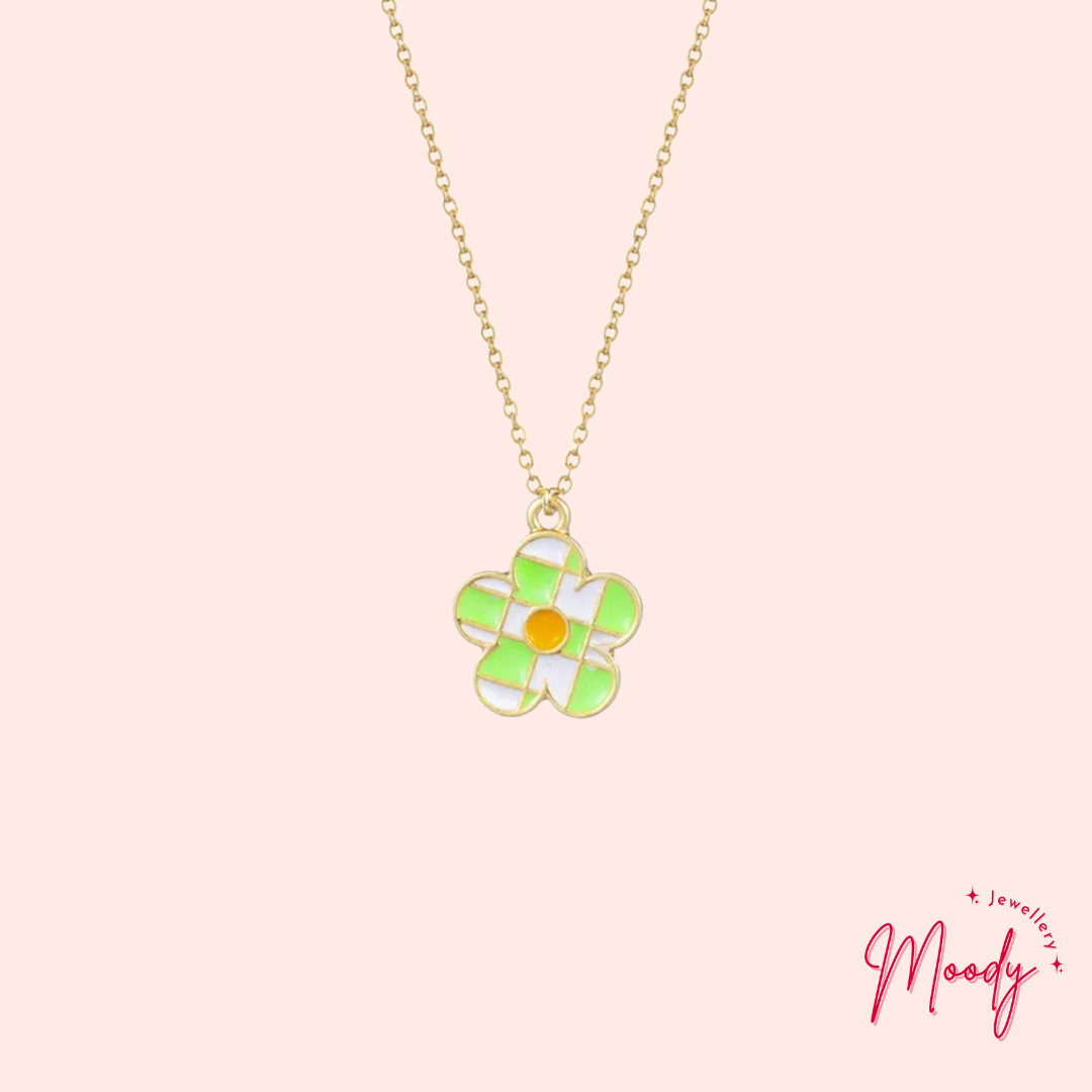 Adorbs Patterned Flower Charm Necklace