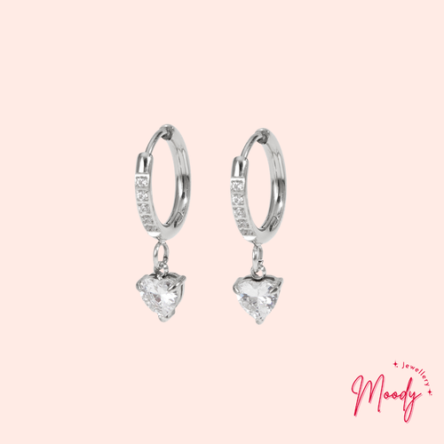 Heart Huggie Earrings