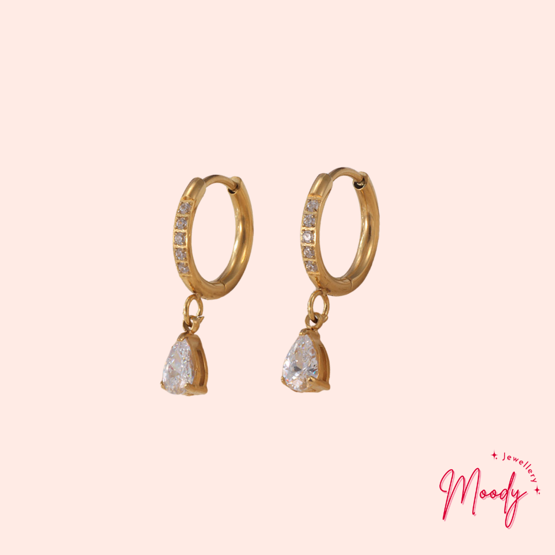 Teardrop Huggie Earrings