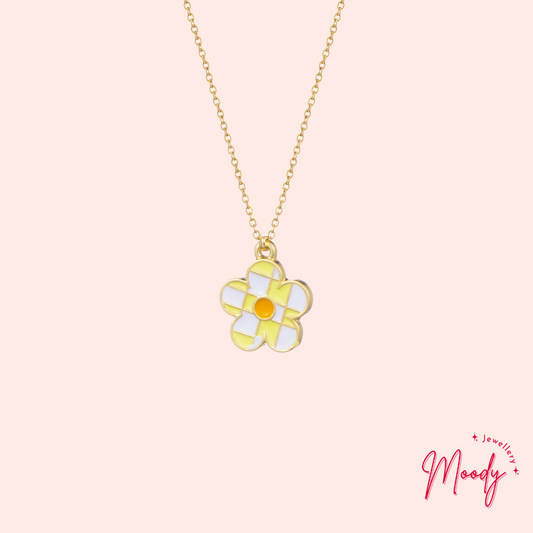Adorbs Patterned Flower Charm Necklace