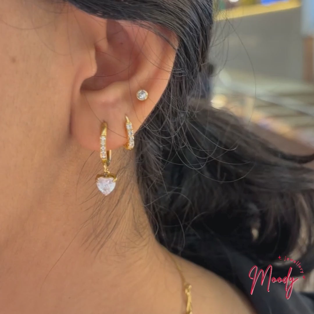Heart Huggie Earrings